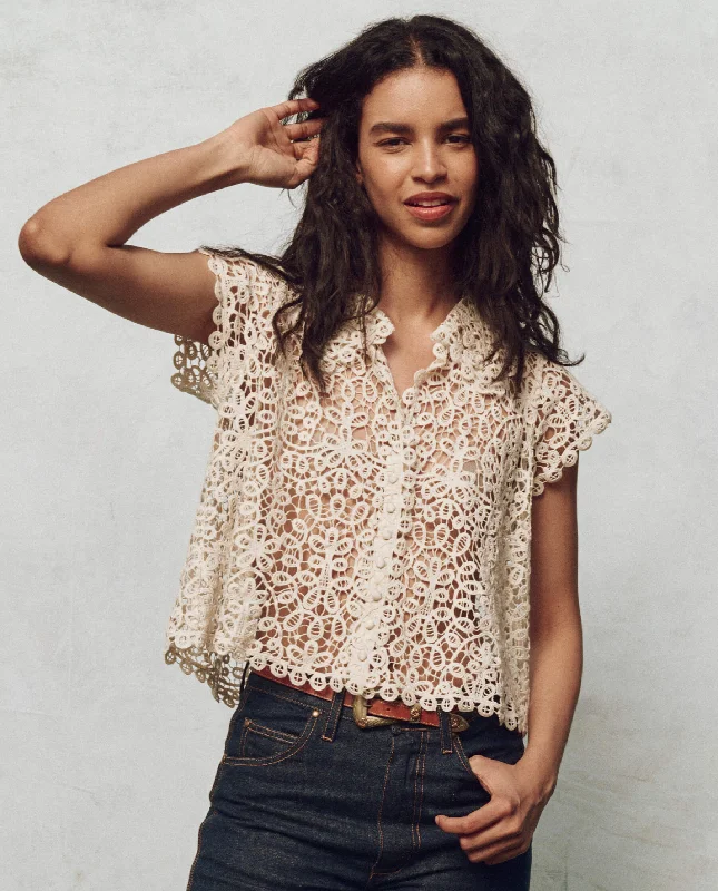 Women's Evening Garments The Lattice Top. -- Cream