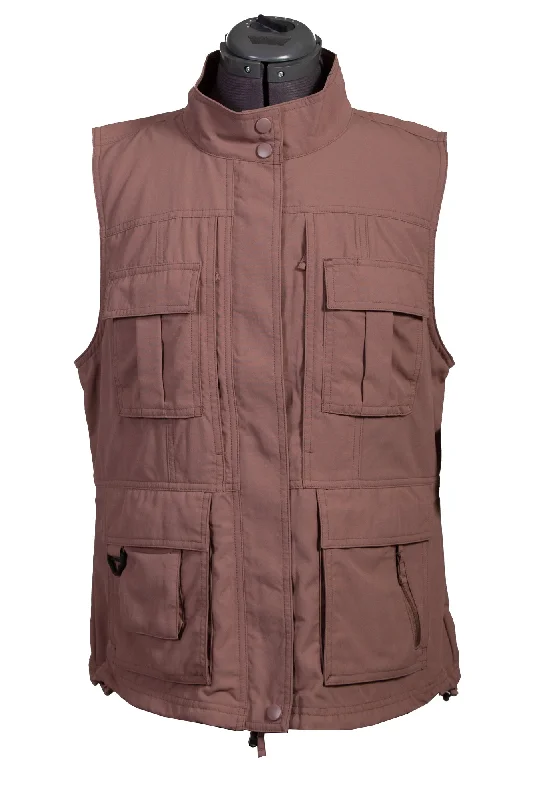 Stylish Women's Outerwear Apparel Scully Womens Toffee Nylon Multi-Pocket Vest