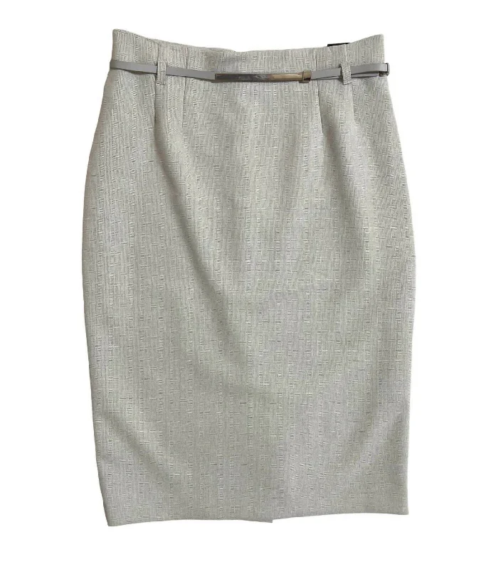 Women's Vintage Garments Women's Belted Signature Pencil Skirt In Gray