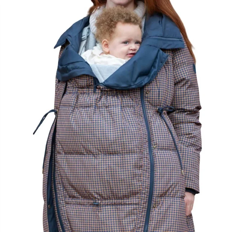 Women's Romantic Outfit Keeri Houndstooth Puffer Maternity Coat