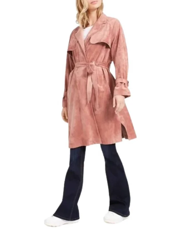 Women's Versatile Apparel Women's Blush Trench Coat In Pink