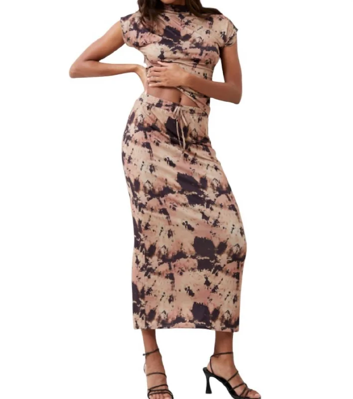 Women's Effortless Casual Outfit Ava Skirt In Mocha Chocoolate