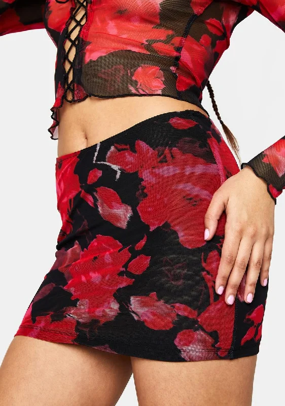 Formal Outfit For Women Floral Nostalgia 90s Mini Skirt