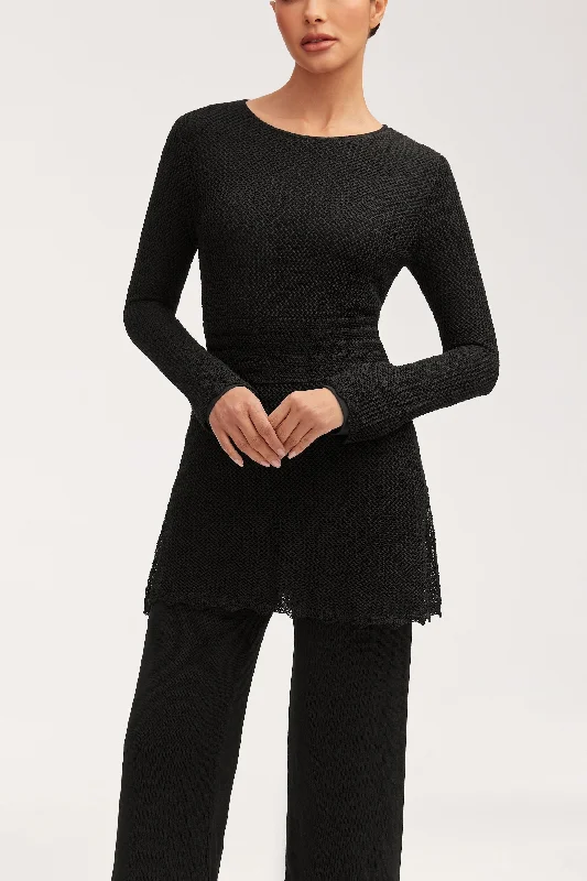 Classic Women's Apparel Kendall Crochet Top - Black