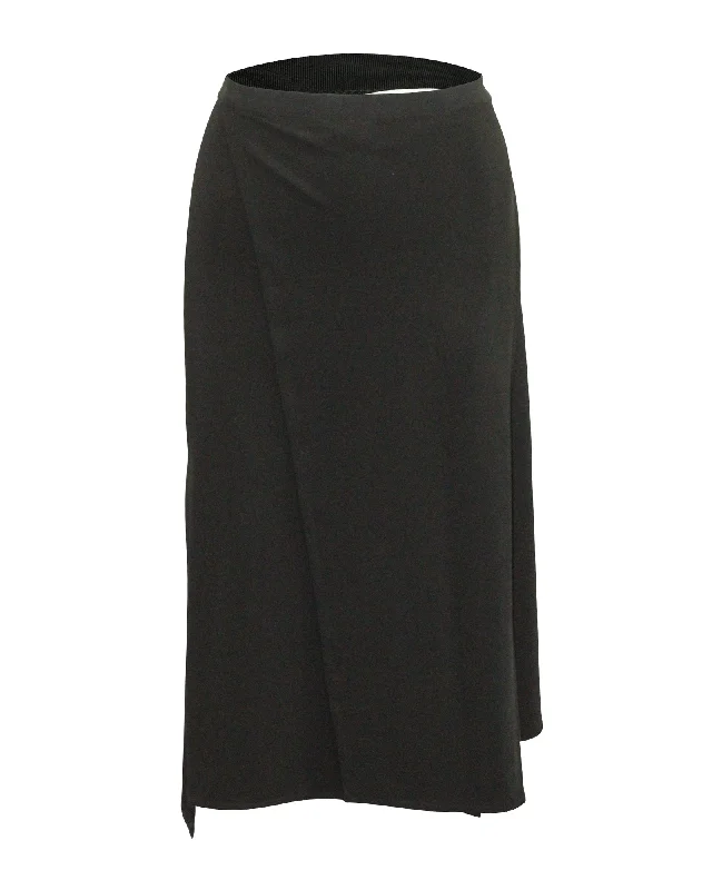 Women's Casual Wear Outfit Helmut Lang Staggered Seam Skirt In Black Viscose