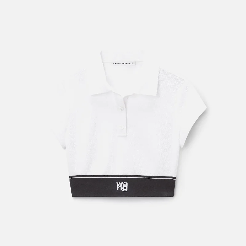 Women's Relaxed Clothes T by Alexander Wang Cheerleader Polo Top - White