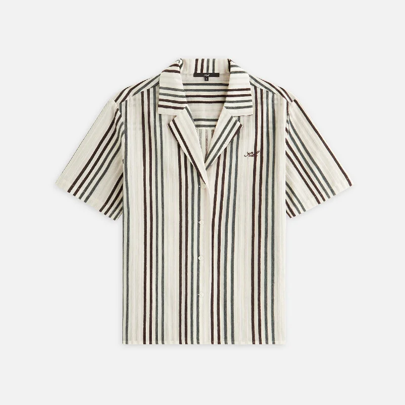 Women's Outfit For The Office Kith Women Elena II Chenille Stripe Shirt - Echo