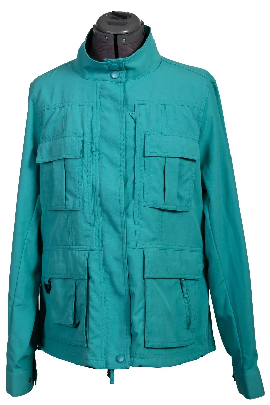 Women's Comfortable Lounge Garments Scully Womens Teal Nylon Multi-Pocket Jacket