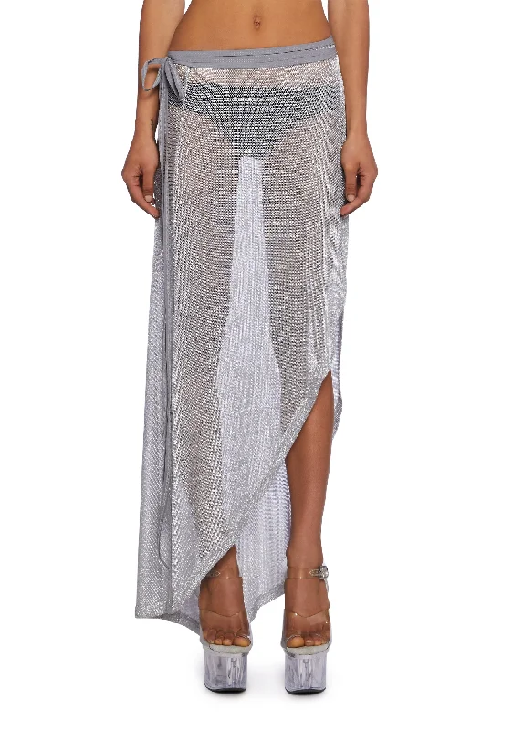 Women's Activewear Apparel Chamber Metallic Maxi Skirt