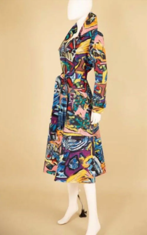 Women's Night-Out Clothes Printed Coat In Multi