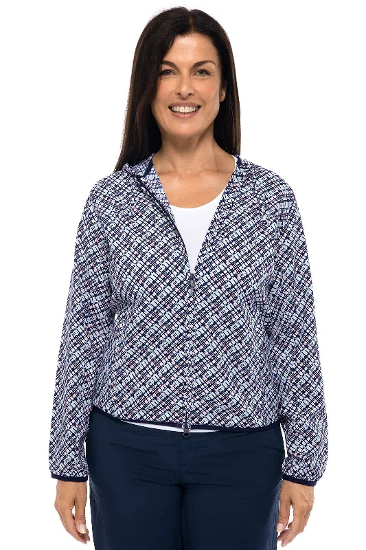 Women's Vacation Clothes Women's Arcadian Packable Sunblock Jacket | Navy Gulf Stream Stripe Women's Vacation Clothes Women's Arcadian Packable Sunblock Jacket | Navy Gulf Stream Stripe