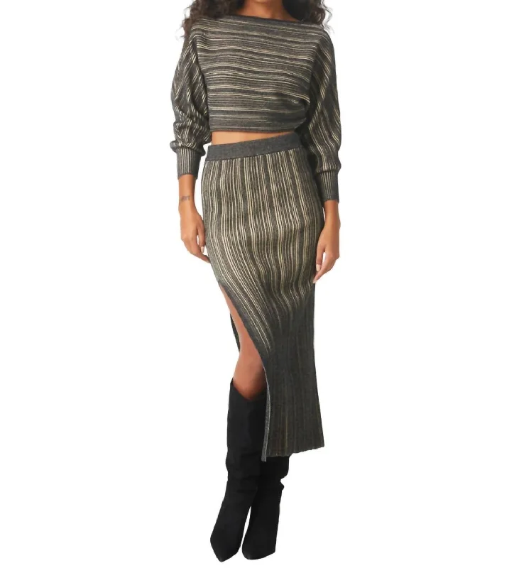 Women's Office Outfit Gloria Skirt In Black/taupe