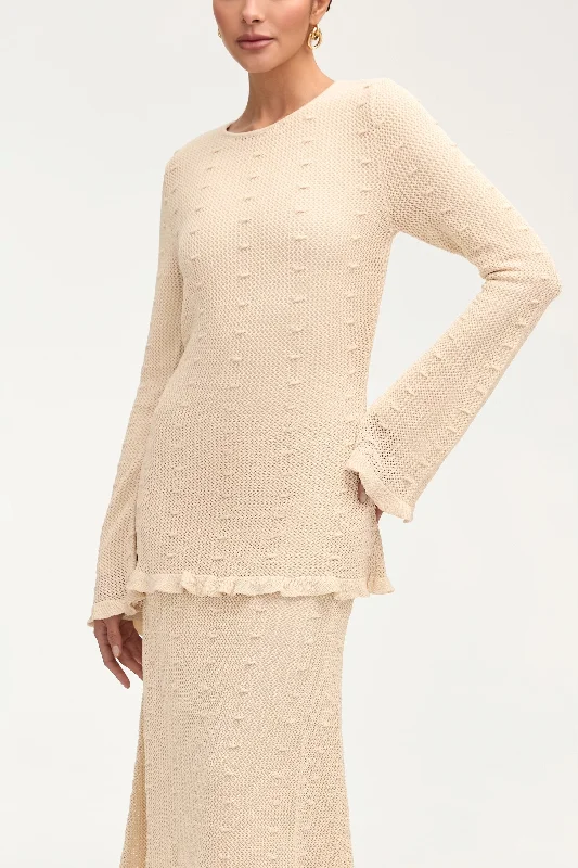 Charming Women's Holiday Apparel Yara Crochet Top - Off White
