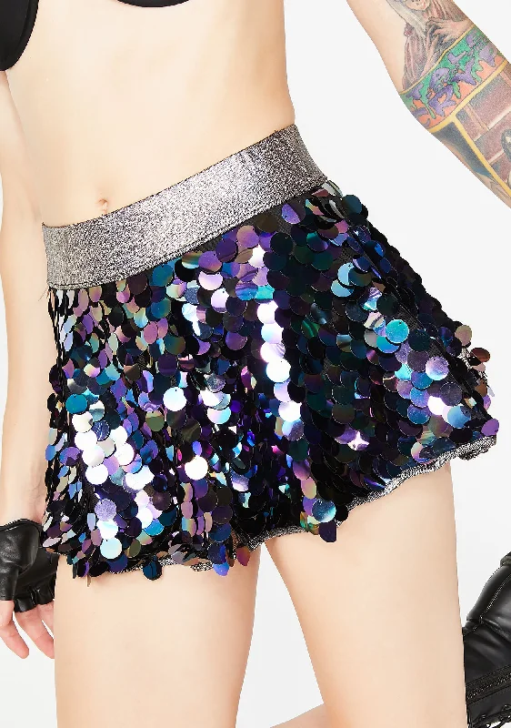 Women's Apparel Midnight Ocean Cake Sequin Skirt