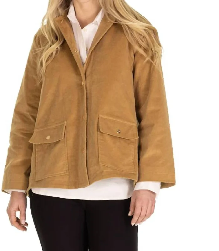 Women's Formal Event Outfit Corduroy Courtney Jacket In Camel