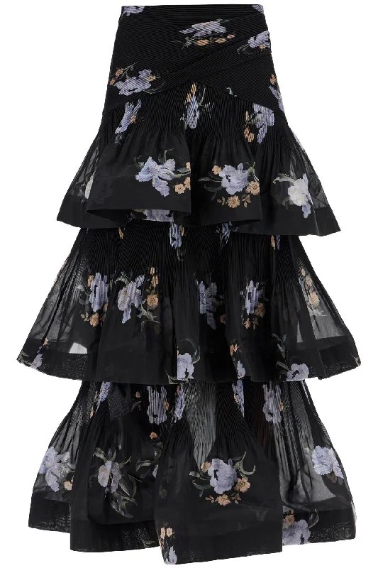Women's Evening Outfit Zimmermann Women's Pleated Ruffle Skirt With Floral Print