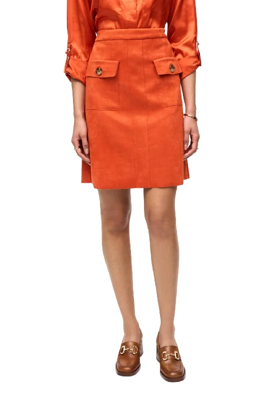 Women's Casual Clothing For Lounging Scuba A Line Pull On Skirt In Lava