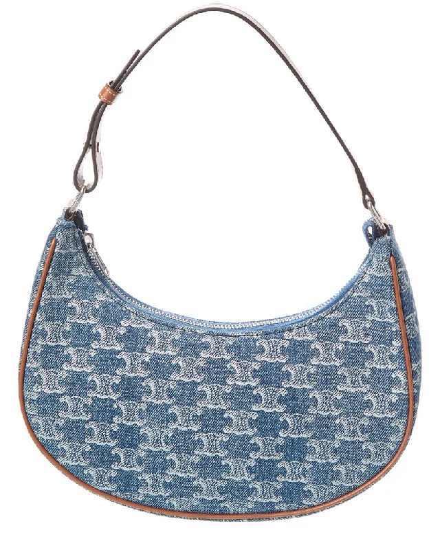 Women's Party Outfit CELINE Ava Denim & Leather Hobo Bag