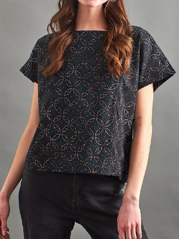 Charming Women's Garments Cara Top - Ikigai Black