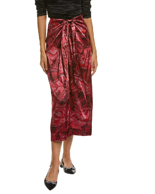 Women's Evening Garments GANNI Satin Silk-Blend Midi Skirt