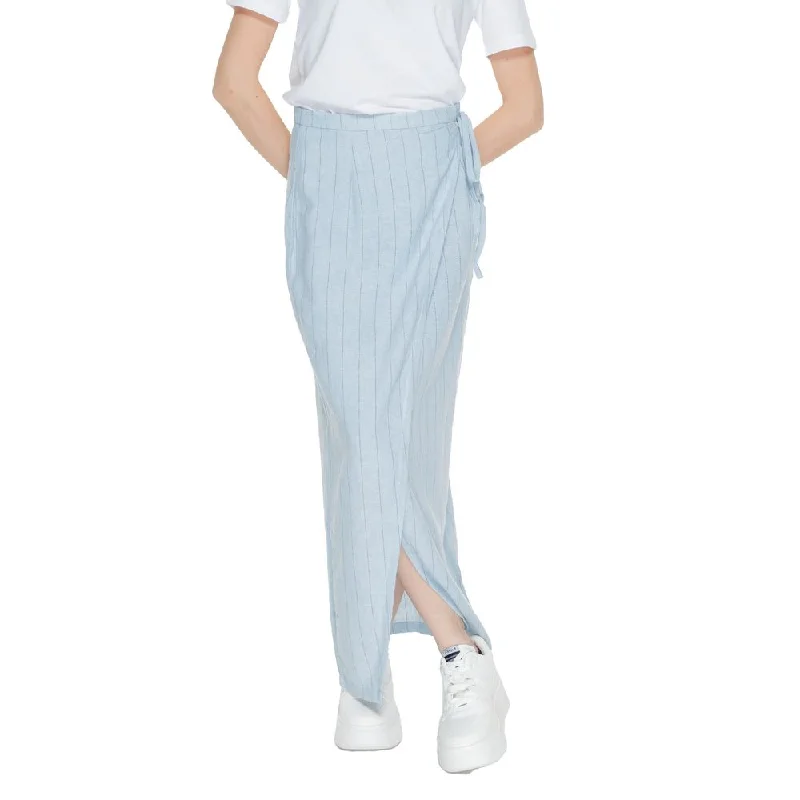 Women's Athletic Apparel Vero Moda blue Linen Women's Skirt