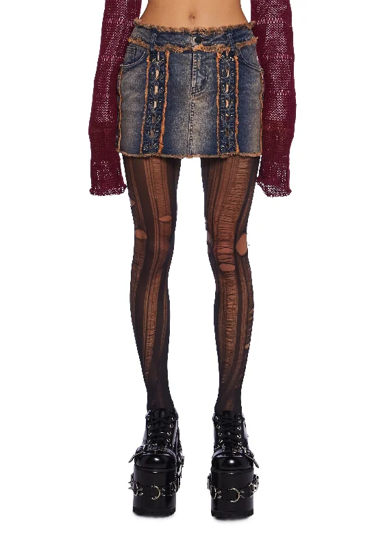 Women's Apparel Breaking It All Denim Mini Skirt