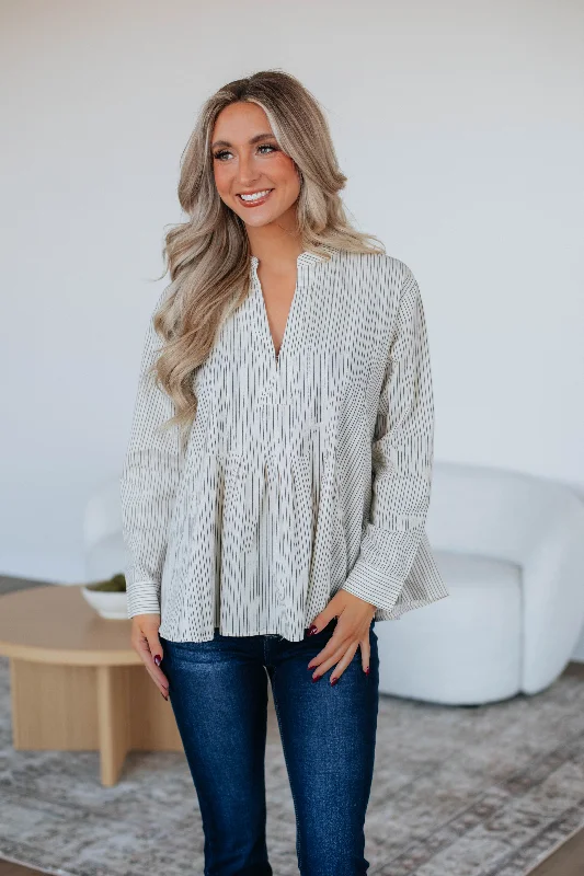 Women's Charming Outfit For Events Alecia Striped Top