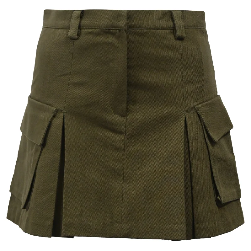Casual Clothes For Women The Frankie Shop Audrey Pleated Mini Skirt in Green Cotton