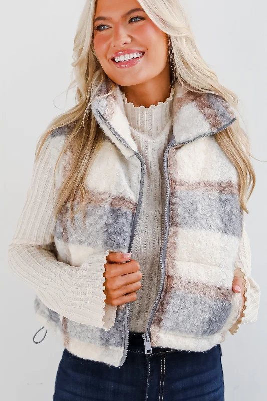 Women's Formal Event Attire Snuggly Favorite Teddy Puffer Vest