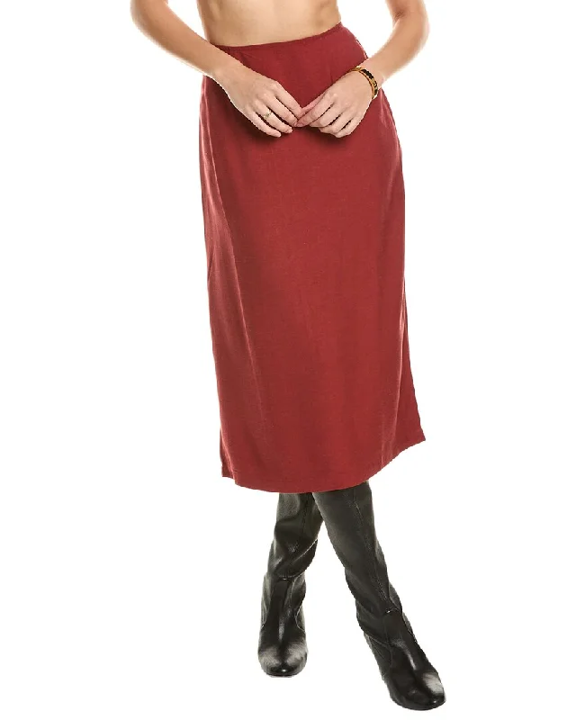 Women's Seasonal Garments WeWoreWhat A-Line Linen-Blend Midi Skirt