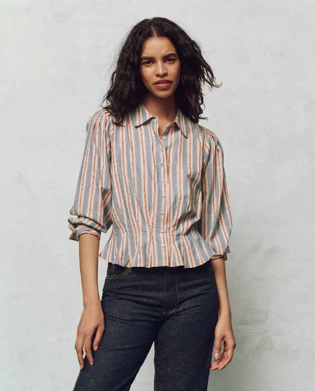 Women's Activewear Garments The Honor Top. -- Blue Frontier Stripe