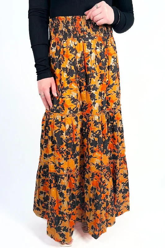 Women's Clothing Apparel Nour Metallic Maxi Skirt In Tiger Eye