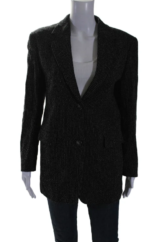 Women's Party Clothes Max Mara Women's Collared Long Sleeves Line Two Button Blazer Black Women's Party Clothes Max Mara Women's Collared Long Sleeves Line Two Button Blazer Black