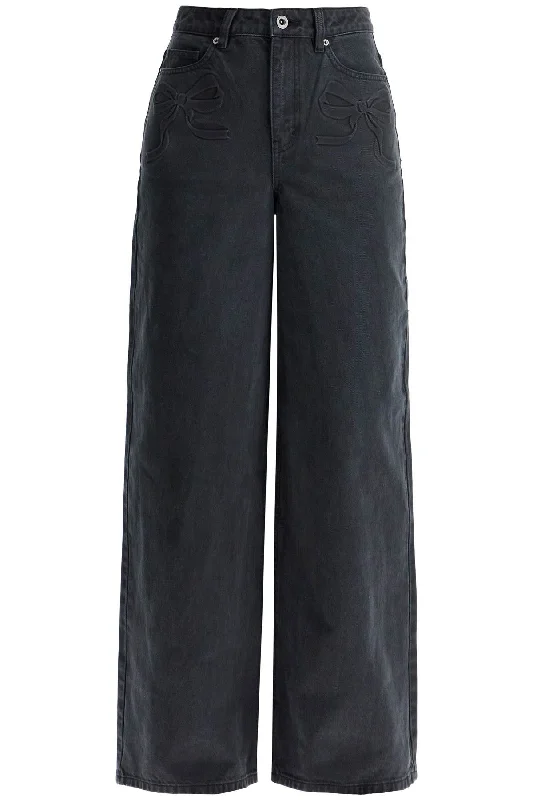Affordable Luxury Women's Garments Self Portrait Women's Straight Jeans With Bows