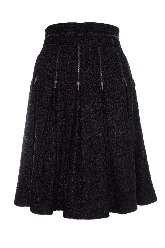 Timeless Women's Apparel Boucle skirt with zippers.
