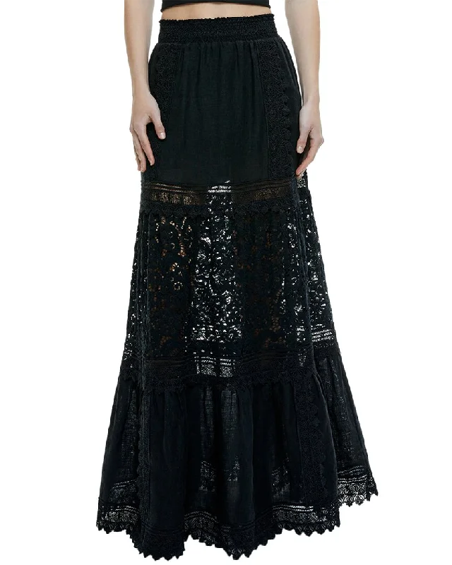 Women's High-Fashion Outfit alice + olivia Reise Tiered Linen Maxi Skirt