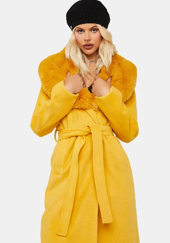 Women's Outerwear Apparel Princess Yellow Trench Coat