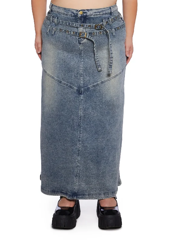 Women's Clothing Plus Worry Less Maxi Skirt