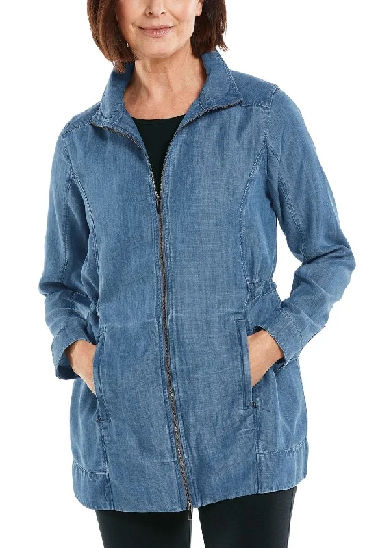 Women's Clothing For Everyday Wear Women's Chambray Daylee Jacket | Light Indigo Chambray Women's Clothing For Everyday Wear Women's Chambray Daylee Jacket | Light Indigo Chambray