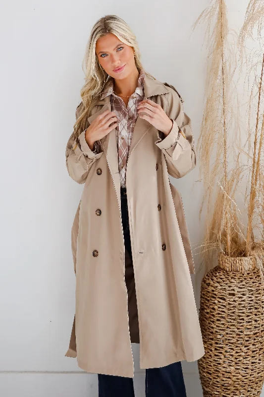 Women's Luxury Apparel See The City Tan Trench Coat