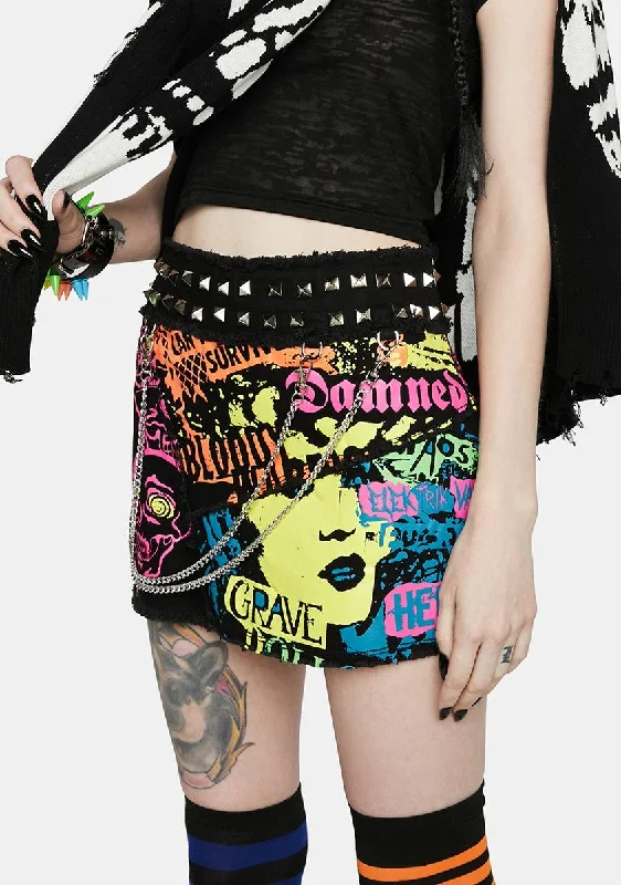 Women's Vintage Attire Louder Now Patchwork Mini Skirt