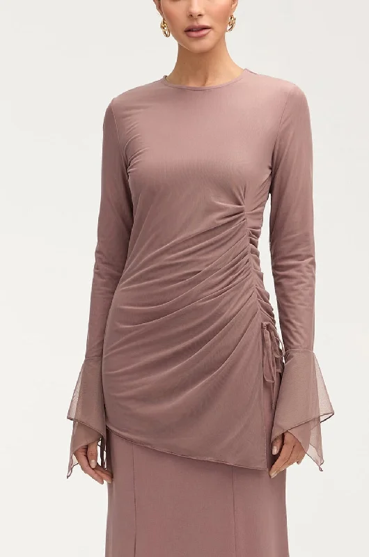 Women's Formal Apparel Monica Side Slit Top - Twilight Mauve