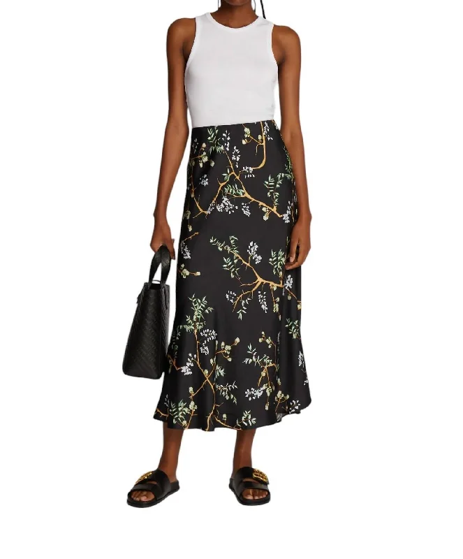Women's Clothing And Garments Sets Odesli Silk Skirt In Black