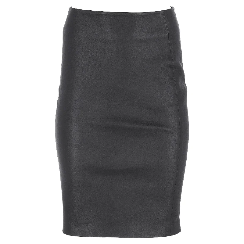 Women's Clothing For Outdoor Events Diane von Furstenberg Knee Length Skirt in Black Leather