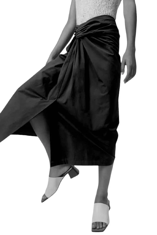 Women's Functional Outdoor Garments Handkerchief Midi Skirt In Black