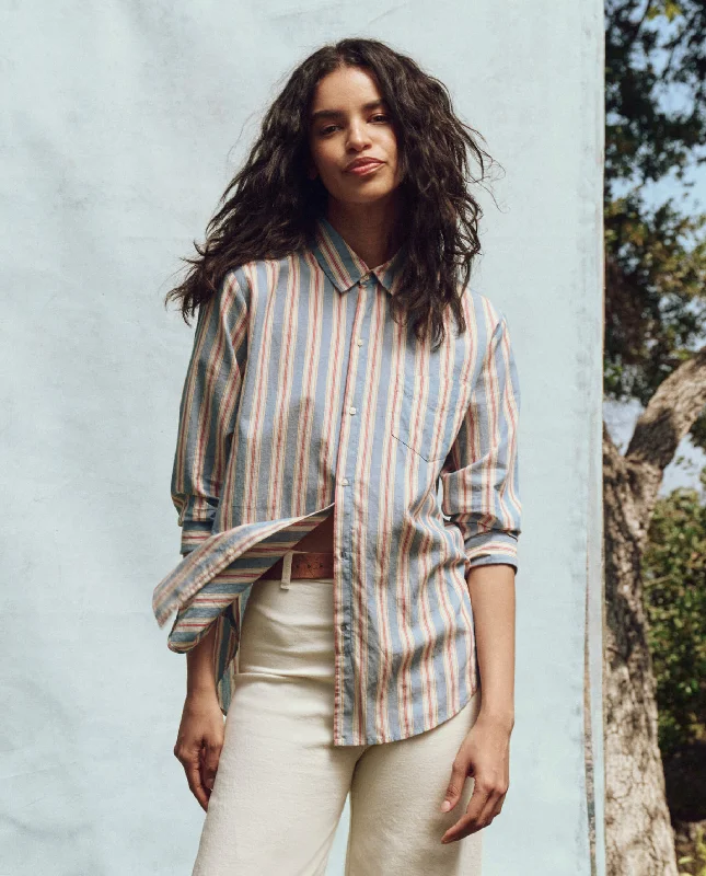 Plus-Size Women's Garments The Post Top. -- Blue Frontier Stripe