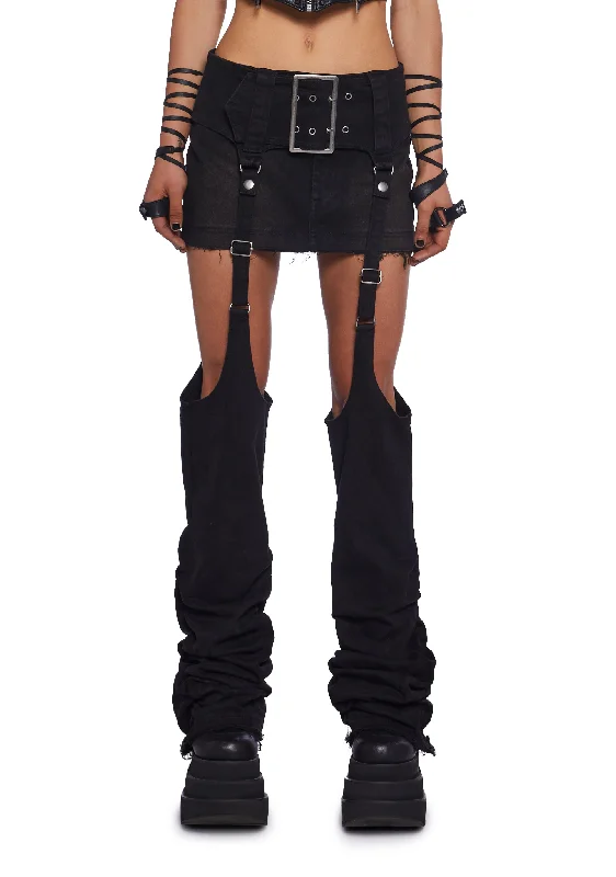 Elegant Women's Evening Garments Downbeat Mini Skirt With Leg Warmers