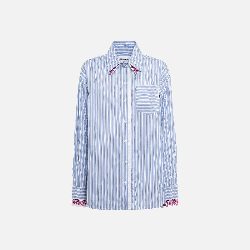 Women's Night-Out Clothes Des Phemmes Shirt - White / Light Blue