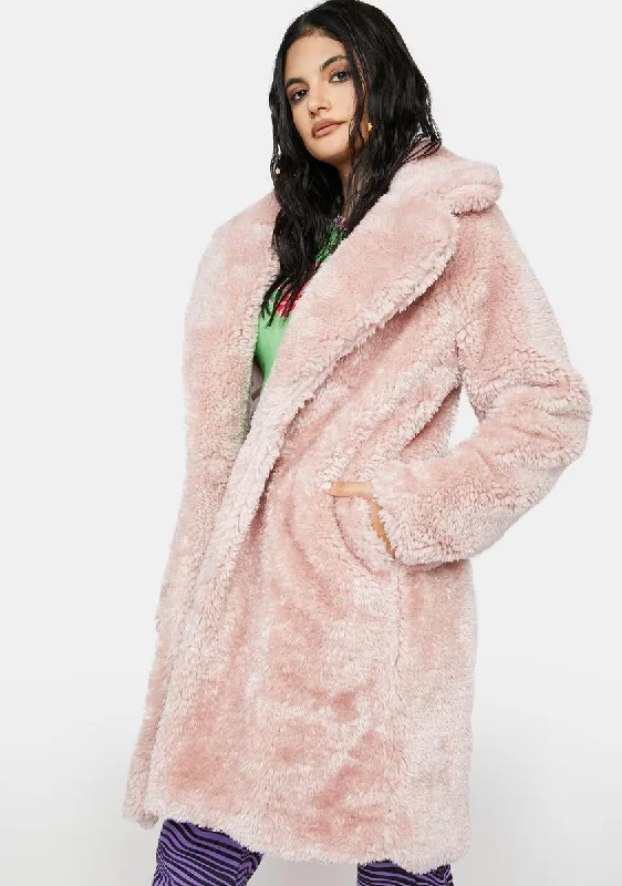 Women's Outfit For The Office Baby Leading You On Faux Fur Coat