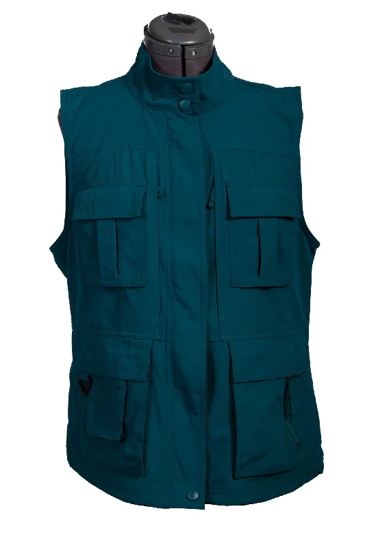 Women's Transitional Garments Scully Womens Deep Teal Nylon Multi-Pocket Vest